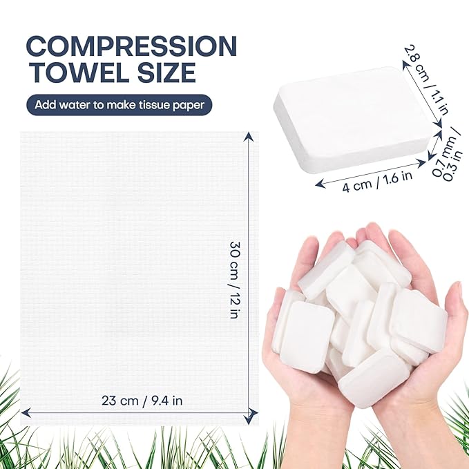 Disposable Face Towels 50 Count Compressed Towel Tablets 12×9 Inch Washcloths - Image 3