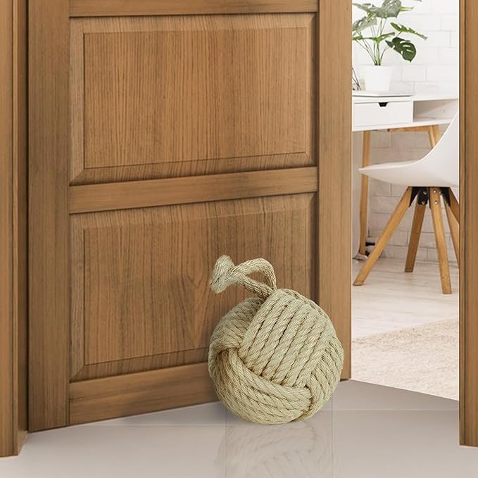 Marwood Rope Knot Door Stops Decorative Nautical Ball Door Stopper Handmade - Image 2
