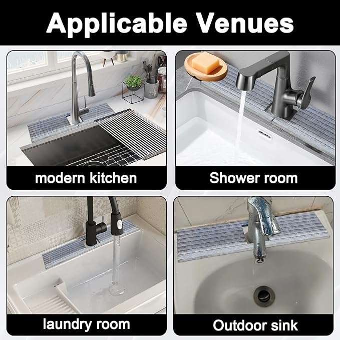 Faucet Mat for Kitchen Sink, Stone Faucet Mat for Kitchen Sink Tray - Image 4