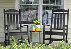 Devoko HDPE Rocking Chair Plastic Outdoor Indoor Patio Rocker Chair High Back All Weather Rocker for Patio Backyard Porch Garden (Black) - Image 2