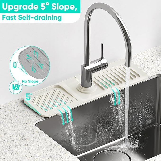 17.7inch Faucet Mat for Kitchen Sink Faucet Mat Kitchen Sink Splash Guard - Image 3