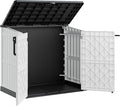 LHBcraft Outdoor Storage Cabinet 36 Cu Ft with Lockable Doors, Waterproof Outdoor Storage Box for Patios,Portable Horizontal Resin Storage Shed, Easy to Assemble by LHBcraft-US