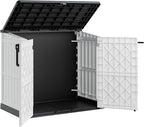 LHBcraft Outdoor Storage Cabinet 36 Cu Ft with Lockable Doors, Waterproof Outdoor Storage Box for Patios,Portable Horizontal Resin Storage Shed, Easy to Assemble by LHBcraft-US