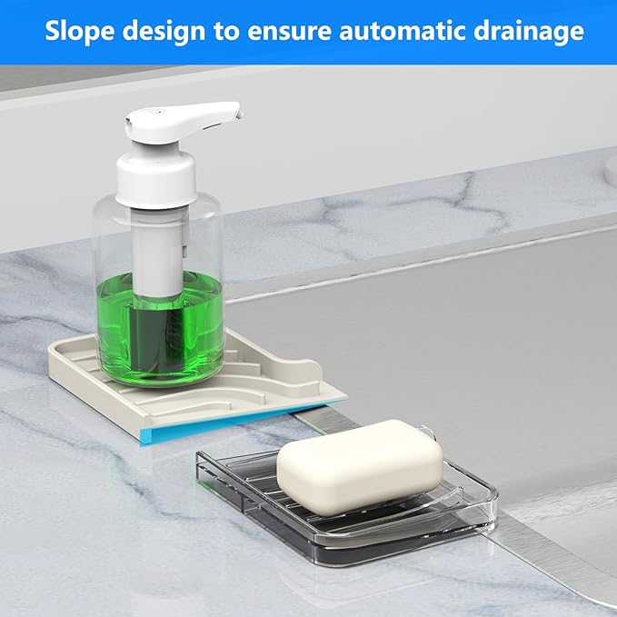 Sponge Holder for Kitchen Sink, Dish Sponge Holder & Soap Tray - Image 5