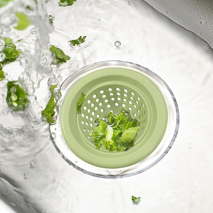 2 PCS Kitchen Stainless Silicone Sink Strainer, 4.5 inch Diameter… - Image 2