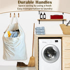 Canvas Laundry Bag with Handles & Drawstring Closure 30”Wx35"H, Thick Canvas - Image 6