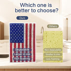 4Pcs USA Flag Heavy Duty Kitchen Dish Sponges | Large Odor Free Non-Scratch - Image 7