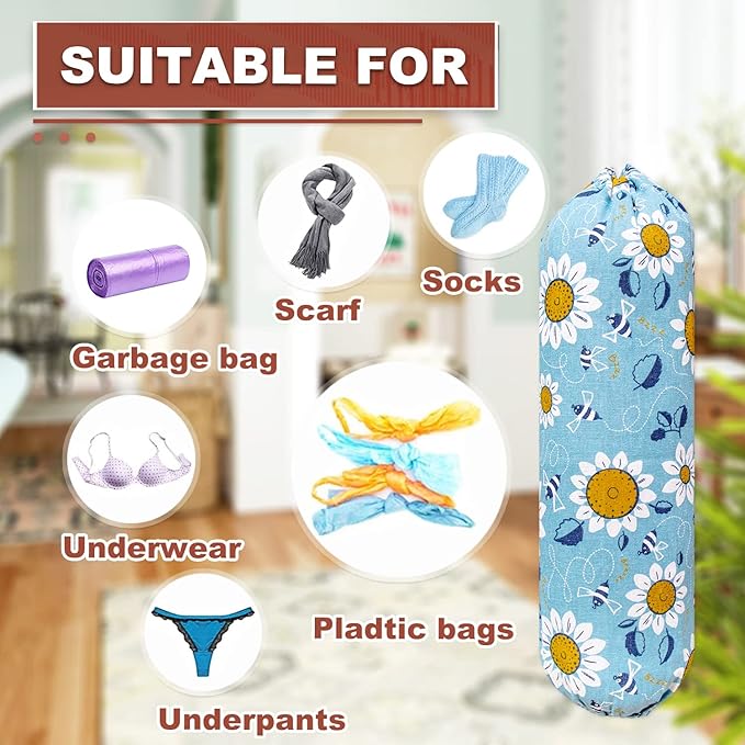 Plastic Bag Holder, Wall Mount Plastic Bag Organizer, Washable Large Grocery - Image 7