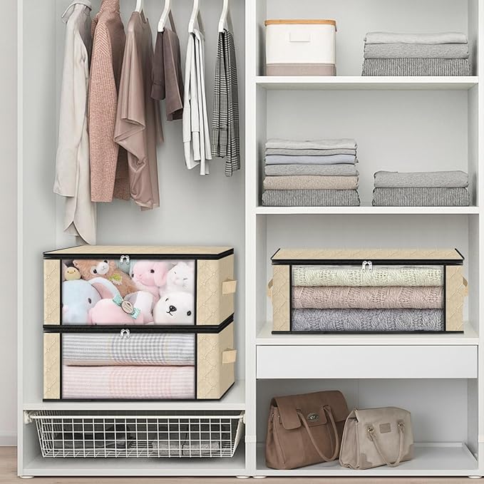 HomeHacks Storage 6-Pack Clothes Organizer Storage Bags Foldable Storage Box - Image 6