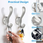 8 Pack Coat Hooks Wall Mount Heavy Duty Utility Retro Double Hooks - Image 8