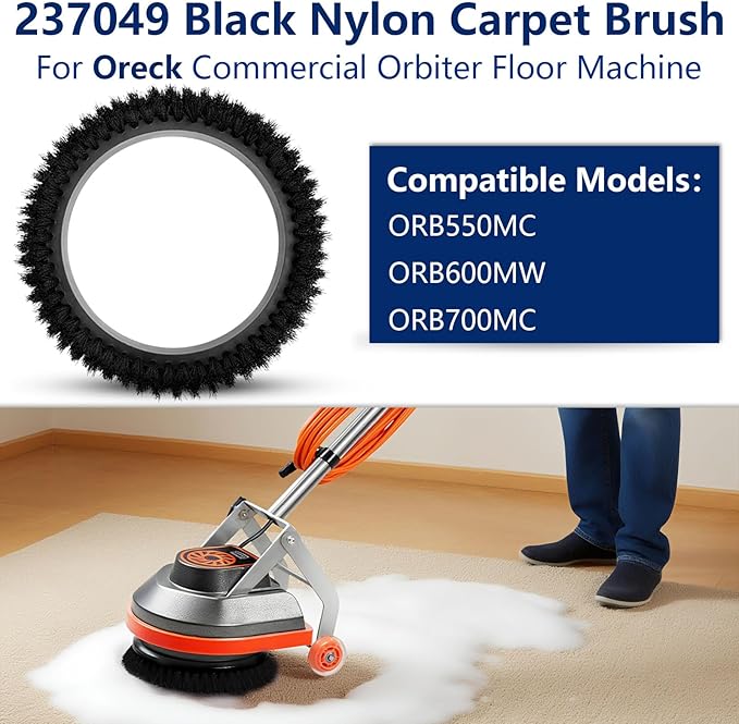 237049 Black Nylon Carpet Brush Replacement - Image 4