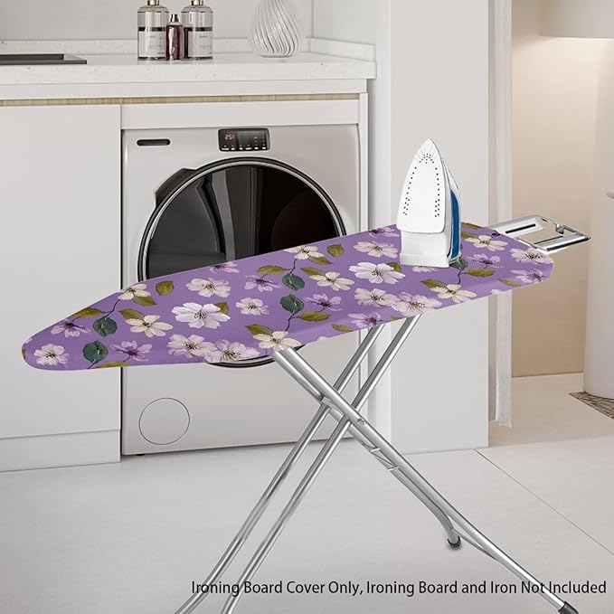 Purple Flower Ironing Board Cover and Pad Cover - Image 2
