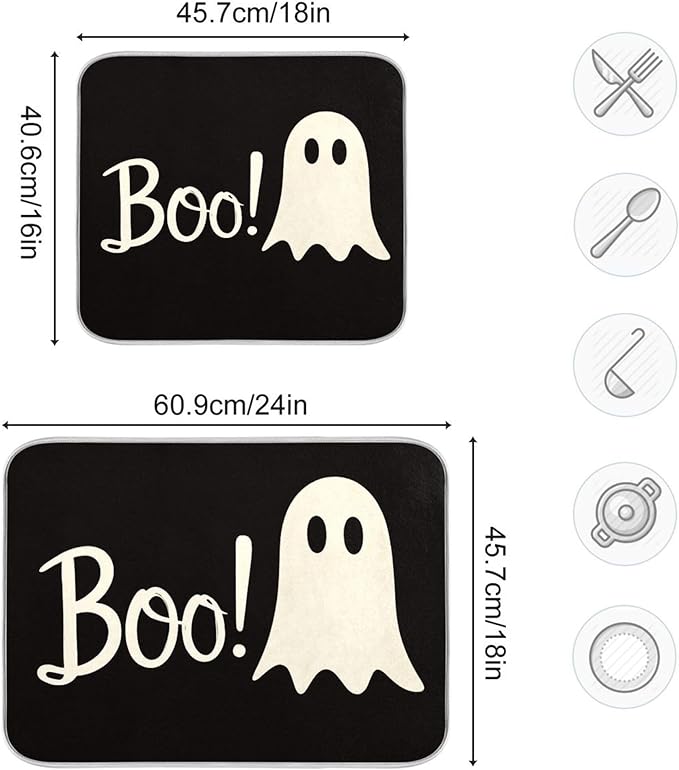 Halloween Ghost Boo Dish Drying Mat - Image 4