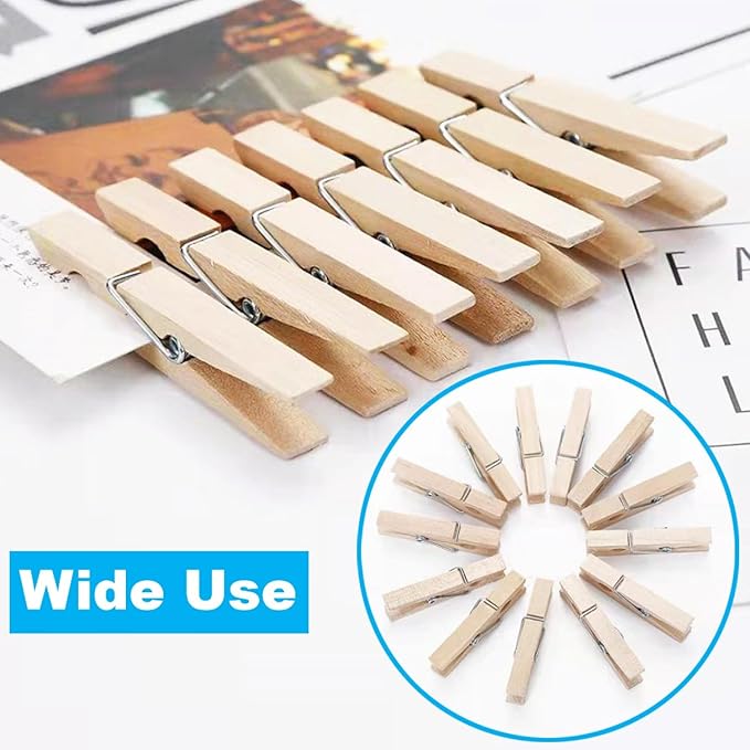 SenseYo 100 Pcs Wooden Clothespins Clips 4 Inch Large Wooden Clips - Image 5