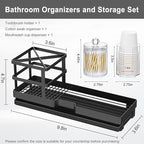 MYITYARD Toothbrush Holders for Bathrooms, Cotton Swabs & Cups Dispenser Set - Image 2