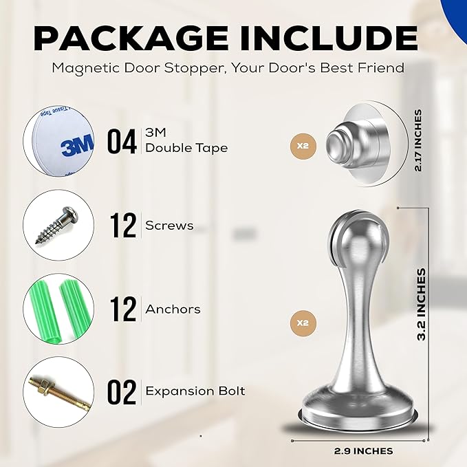 OmHome Magnetic Door Stop Soft Magnetic Door Catch, Magnetic Door Stoppers - Image 4