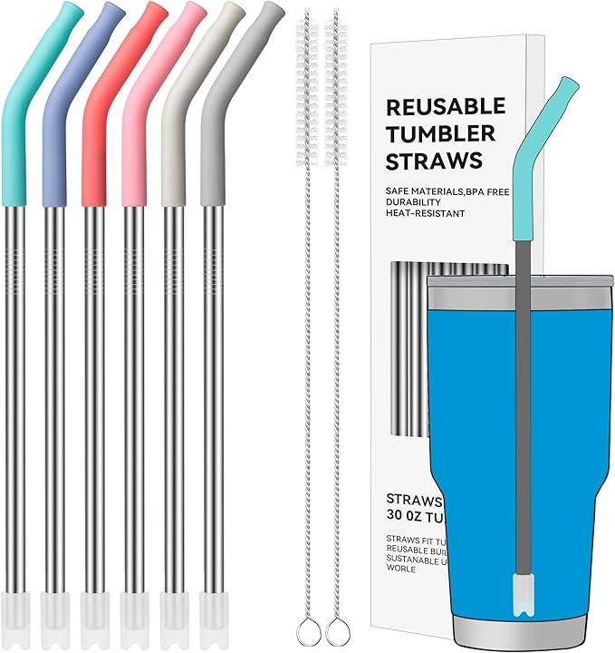 30 oz Straight Metal Straws by AccessoriesForWaterBottle