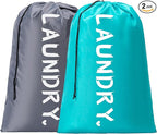 2 Pack XL Travel Laundry Bag, Machine Washable Dirty Clothes Organizer by Unknown