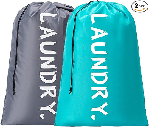 2 Pack 28" x 40"Travel Laundry Bag, Machine Washable Dirty Clothes Organizer by Unknown
