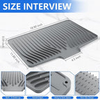Silicone Dish Drying Mat for Kitchen Counter, Dish Drainer Mat, Non-Slip Drying - Image 2