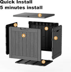 30 Gallon Outdoor Deck Box, Lockable Waterproof Outdoor Storage Boxes For Garden Tools,Indoor Cushions,Accessories Outside Storage Resin Weatherproof Container(Black) - Image 7