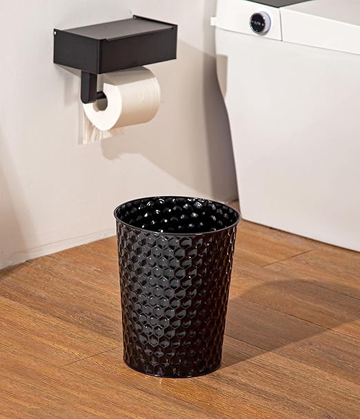 Small Metal Trash Can Wastebasket, Decorative Honeycomb Garbage Can Waste Basket - Image 3