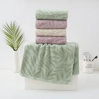 Pidada Hand Towels Set of 2 Leaf Pattern 100% Cotton Absorbent Soft Decorative - Image 3