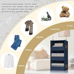 3-Shelf Hanging Closet Organizer and Storage, Foldable Hanging Closet Shelves - Image 7
