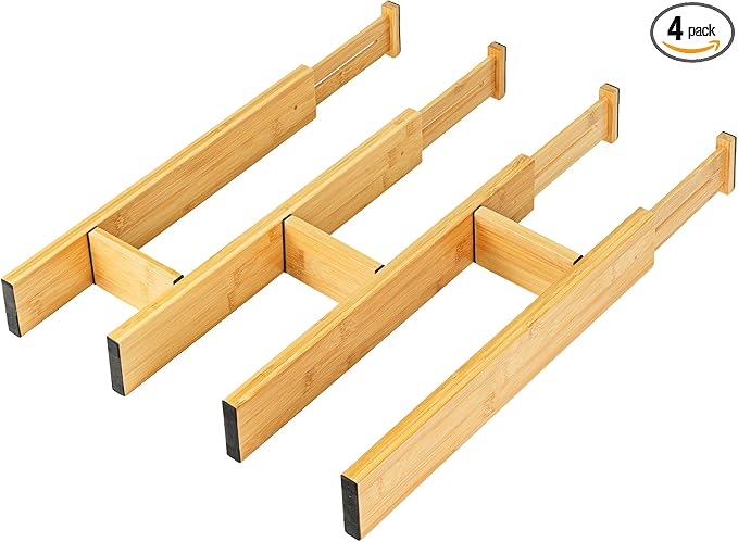 Adjustable Bamboo Drawer Dividers by EcoFives