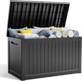 Deck Box - 280 Gallon Large Outdoor Storage box,Waterproof Patio Furniture and Storage Deck - Lockable and UV Resistant, Perfect for Pool and Outdoor Use, Weatherproof Resin, Lockable (Black) by MAIUSCOLI