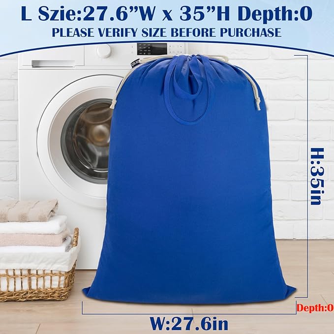 Laundry Bag with Handles & Drawstring Closure 27.6”Wx35"H, Thick Laundry Bag - Image 6
