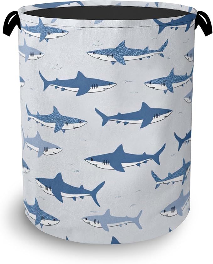 Cute Shark Laundry Basket, Foldable Oxford Cloth Tote Bag Laundry Hamper by Unknown