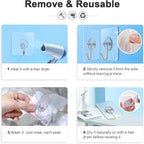 Adhesive Hooks Removable Wall Hook 13 LB Ceiling Hooks Transparent Seamless - Image 8