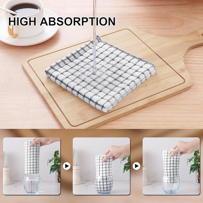 Kitinjoy Cotton 6 Pack Terry Kitchen Towels, 16 x 25 Inches Super Soft and - Image 3
