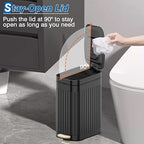 Small Bathroom Trash Can with Air Freshener Soft Close Lid, 6 Liter/ 1.6 Gallon - Image 4