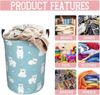 Cute Polar Bears Laundry Hamper Bag - Image 8