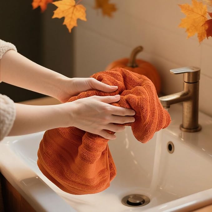Jacquotha Orange Hand Towels Set of 2 - Image 4