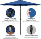 Simple Deluxe 9' Patio Umbrella Outdoor Table Market Yard Umbrella with Push Button Tilt/Crank - Image 2