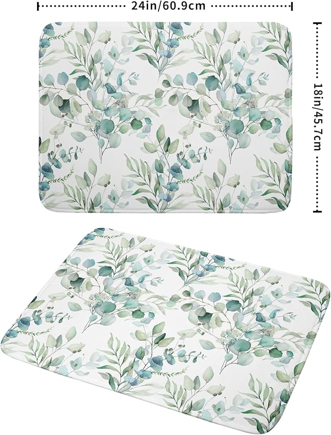 Sage Green Leaves Dish Drying Mats - Image 2