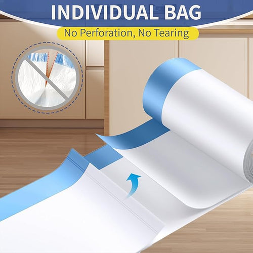 13 Gallon Trash Bags Drawstring 120 Count, 1.7 Mil Thick White Garbage Bags - Image 2