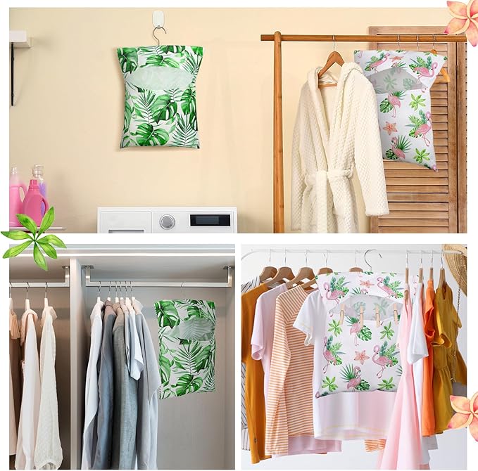 2 Pcs Clothespin Bag with Hanging Hook Waterproof Laundry 13" x 12" Clothes Pin - Image 6