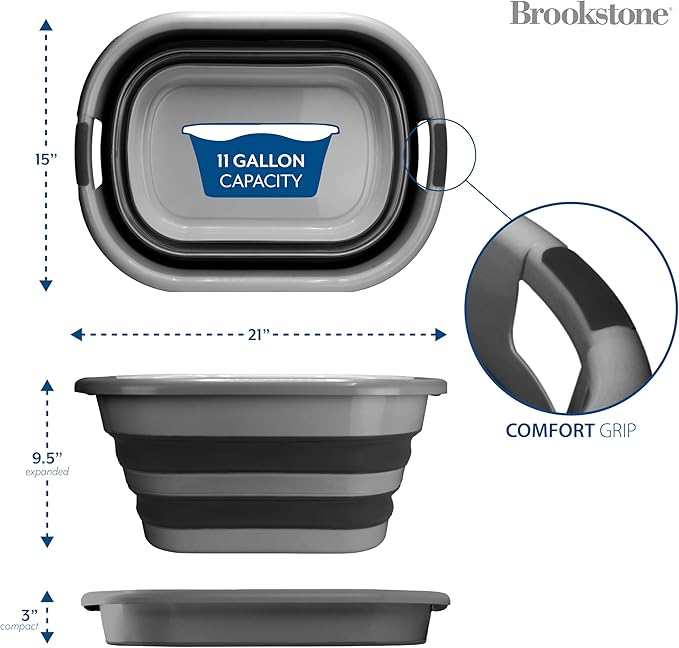 BROOKSTONE Collapsible Laundry Basket Set, Modern Medium Collapsible Basket Set - Image 6