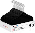 HOUSE DAY 14 Inch Kids Velvet Hangers 50 Pack, Durable Big Kid Hangers by HOUSEDAY