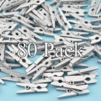 HAHIYO Silver Wooden Clothes Pins Clothespins Mini Do NOT Fall Apart 1 inches - Image 6