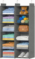 Space-Saving Hanging Closet Storage Organizer – Dual-Row Foldable Shelves by ALLTIDYUP