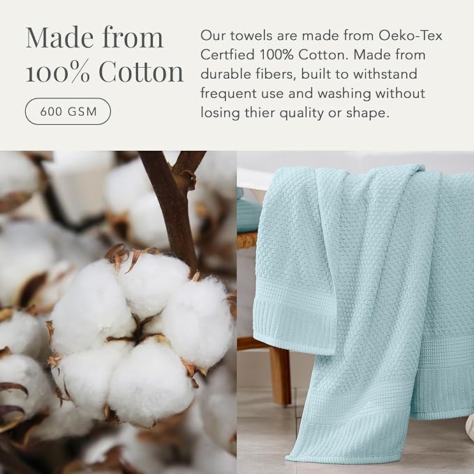 NY Loft 100% Cotton Hand Towel 6 Pack Hand Towel Set | Super Soft & Absorbent - Image 4