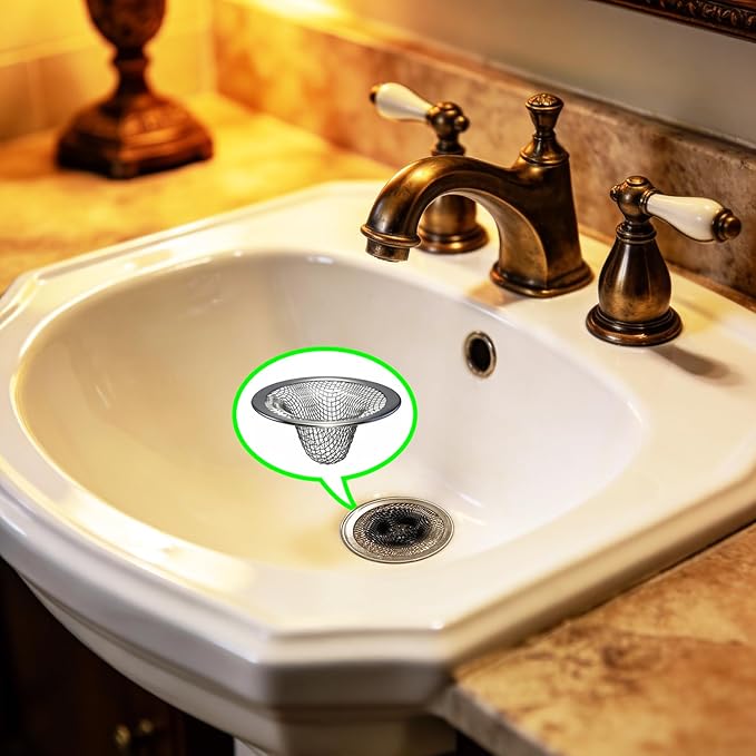 Bathroom Sink Strainer, Little Drain Mesh, RV and Lavatory Sink Drain Strainer - Image 5