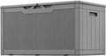Greesum 100 Gallon Resin Patio Storage Box for Garden Tools, Outdoor Furniture Cushions, Pool Supplies, Gray by BuynowfromGreesum