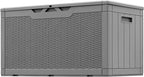 Greesum 100 Gallon Resin Patio Storage Box for Garden Tools, Outdoor Furniture Cushions, Pool Supplies, Gray by BuynowfromGreesum