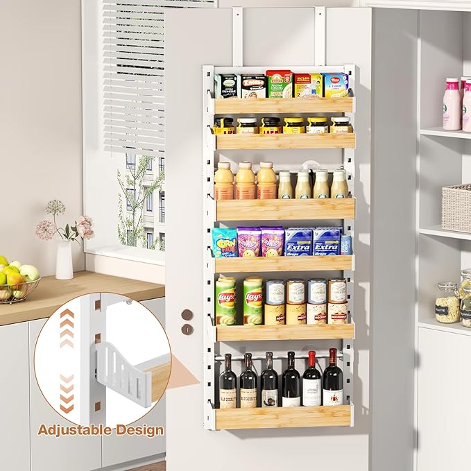 6-Tier Over The Door Pantry Organizer, Heavy-Duty Metal Wall Mount or Hanging - Image 6